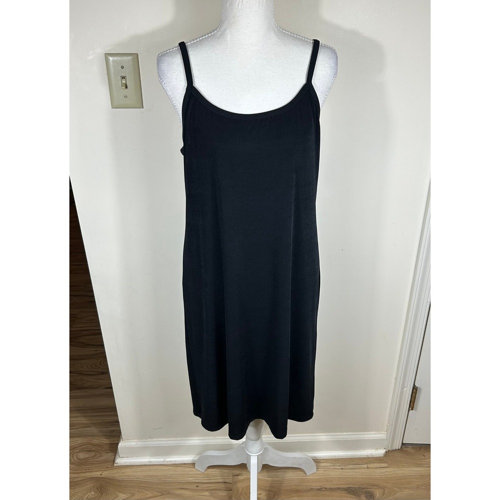 VTG California Concepts Slip Dress Sz 10 Black 90s Minimalist CBK Effortless USA